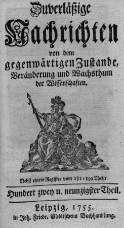 Hundert zwey u. neunzigster Theil.