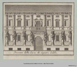 Veduten von Mailand : Ansicht der Casa degli Omenoni in Mailand
