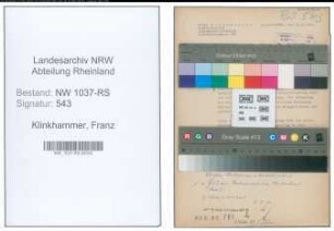 Entnazifizierung Franz Klinkhammer , geb. 01.10.1896 (Stadtinspektor)