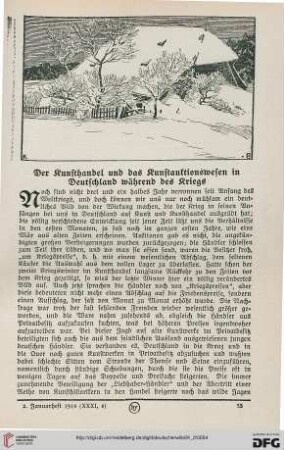 31: Der Kunsthandel und das Kunstauktionswesen in Deutschland während des Kriegs