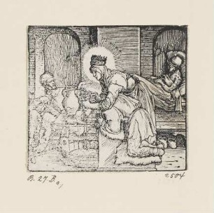 Heilige Elisabeth, aus: "Sanctorum et martyrum Christi icones quaedam artificiosissimae", Frankfurt am Main 1551