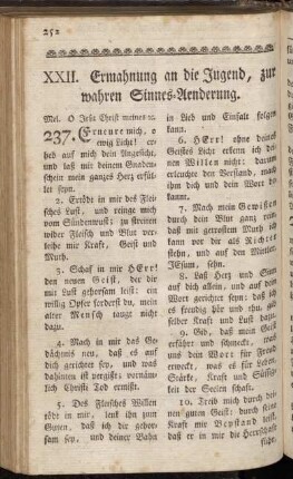 XXII. Ermahnung an die Jugend, zur wahren Sinnes-Aenderung. - XXIII. Von der Heiligen Taufe.