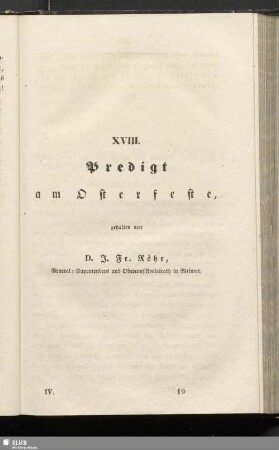 XVIII. Predigt am Osterfeste
