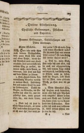 103-188, Dritte Abtheilung. Christliche Gesinnungen, Pflichten und Tugenden.