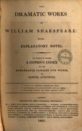 The dramatic works : with explanatory notes