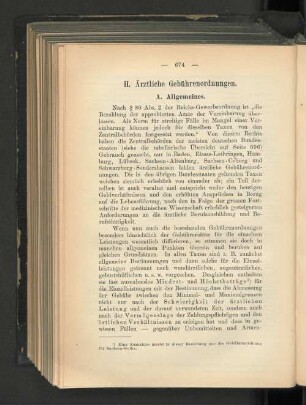 II. Ärztliche Gebührenordnungen.