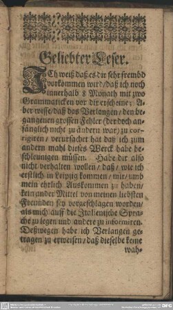 Geliebter Leser