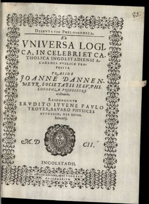 Disp. philos. ex universa logica