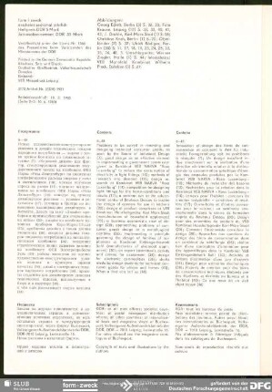 Inhaltsangaben russisch, englisch, französich, Impressum