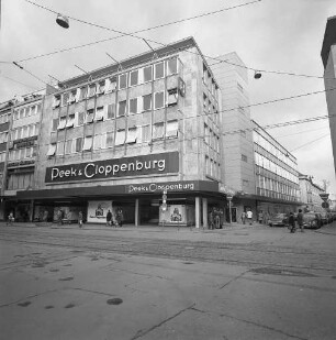 Eröffnung des Bekleidungshauses Peek & Cloppenburg in der Kaiserstraße Ecke Lammstraße