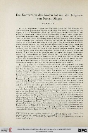 76: Die Konversion des Grafen Johann des Jüngeren von Nassau-Siegen