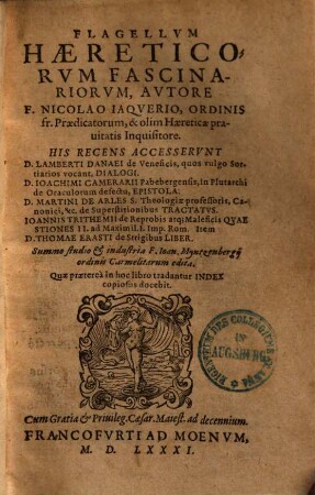 Flagellvm Haereticorvm Fascinariorvm