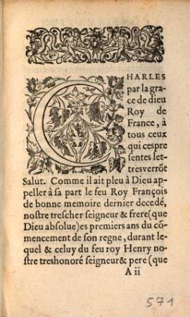 Declaration Du Roy, Sur Le Faict De La Confirmation Des Offices Royaux, Et Privileges