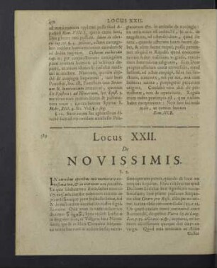 Locus XXII. de novissimis.