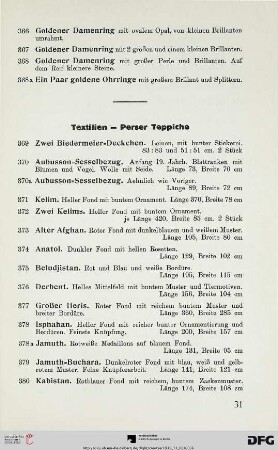 Textilien – Perser Teppiche (Nr. 369-400)