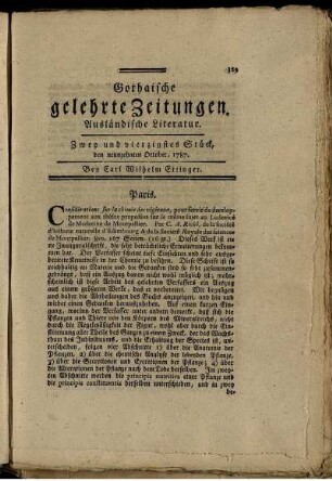 Zwey und vierzigstes Stück, den neunzehnten October, 1787.