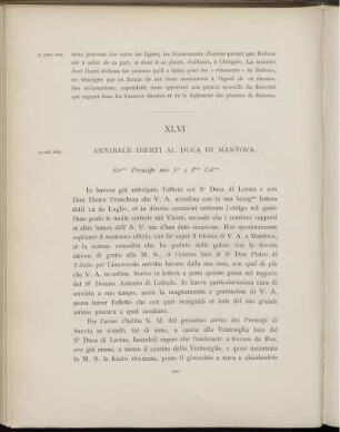 XLVI. Annibal Iberti au duc de Mantoue. Valladolid, 14 août 1603