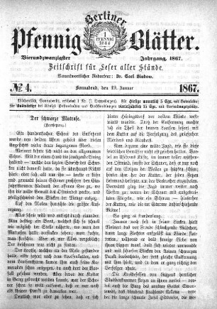 No. 4, Sonnabend, den 19. Januar