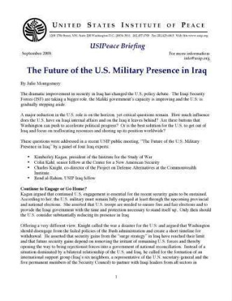 The future of the U.S. military presence in Iraq
