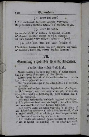 VII. Sammlung ergötzender Mannigfaltigkeiten.