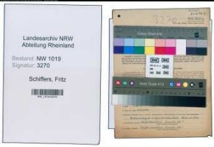 Entnazifizierung Fritz Schiffers , geb. 13.12.1896 (Kaufmaennischer Angestellter)