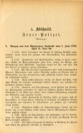 5. Abschnitt. Feuer-Polizei