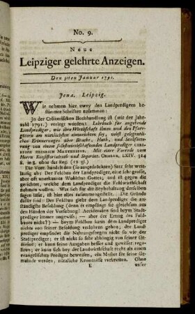No. 9. Den 31ten Januar 1791.