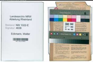 Entnazifizierung Walter Eckmann , geb. 18.04.1902 (Lehrer)