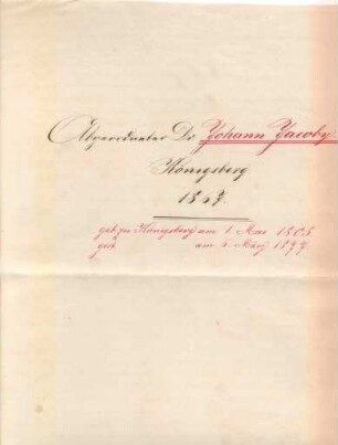 Biografie Johann Jacoby