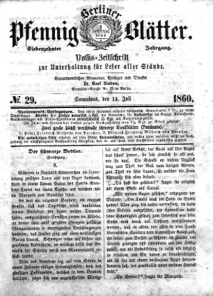 No. 29, Sonnabend, den 14. Juli