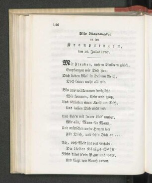 Wir Wandsbecker an den Kronprinzen, den 10. Julius 1787.