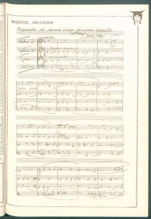 Músicos gallegos : Fragmento del segundo tiempo del cuarteto "Campiñas"