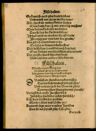 Fuß halten.