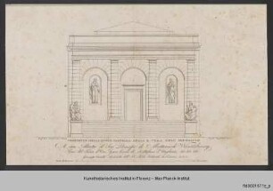 Collezione dei disegni di nuove fabbriche e ornati fatti nella regia villa del Poggio Imperiale. Parte prima. : Architekturzeichnung zur Cappella della Santissima Annunziata, Aufriss der Fassade
