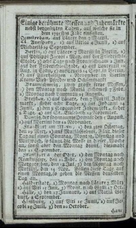 Einige beruehmte Messen und Jahrmaerkte [...]