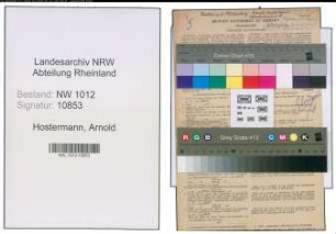 Entnazifizierung Arnold Hostermann , geb. 03.09.1881 (Landwirt)
