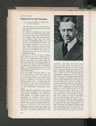 Nachruf für Dr. Karl Konopka
