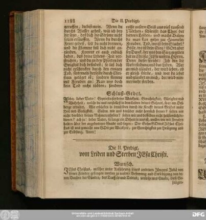 Die II. Predigt, vom Leiden und Sterben Jesu Christi.