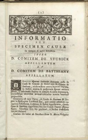 Informatio seu Specimen Causæ[...]
