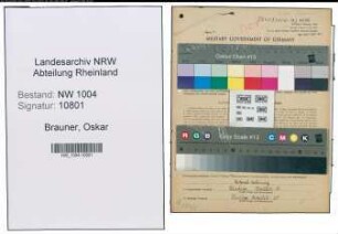 Entnazifizierung Oskar Brauner , geb. 09.03.1885 (Fahrer)