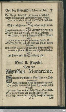 Das II. Capitel. Von der Assyrischen Monarchie