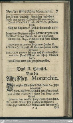 Das II. Capitel. Von der Assyrischen Monarchie