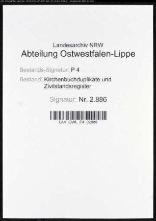 Zivilstandsregister der Munizipalität Wattenscheid (G 1814). (Gemeinde: Zivilstandsregister)