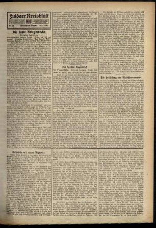 Zweite Ausgabe vom Samstag, den 30. Januar 1915.