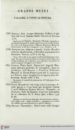 Grandi Musei. Gallerie, e opera di pittura (Nr. 3365-3473)
