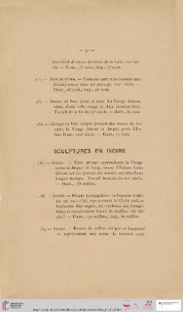 Sculptures en Ivoire (Nr. 157 - 184)