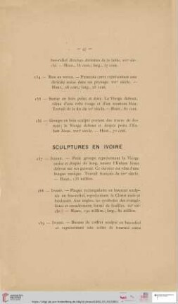 Sculptures en Ivoire (Nr. 157 - 184)