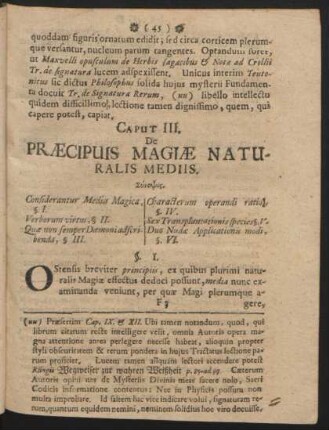 Caput III. De Praecipuis Magiae Naturalis Mediis