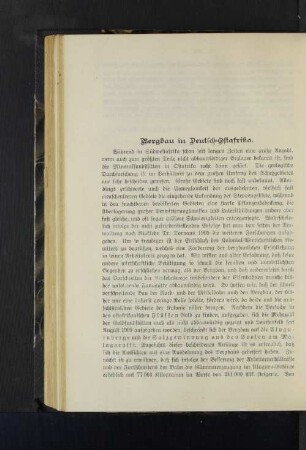 Bergbau in Deutsch-Ostafrika.