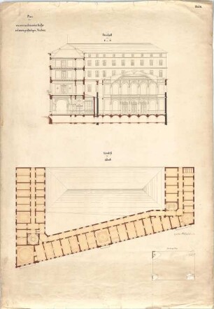 Reiffenstuel, Michael; Kaffee mit Saalbau - Grundriss 2. OG, Schnitt